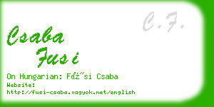 csaba fusi business card